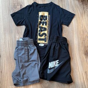 Boys Size L Nike Shirt and 2 Shorts Bundle